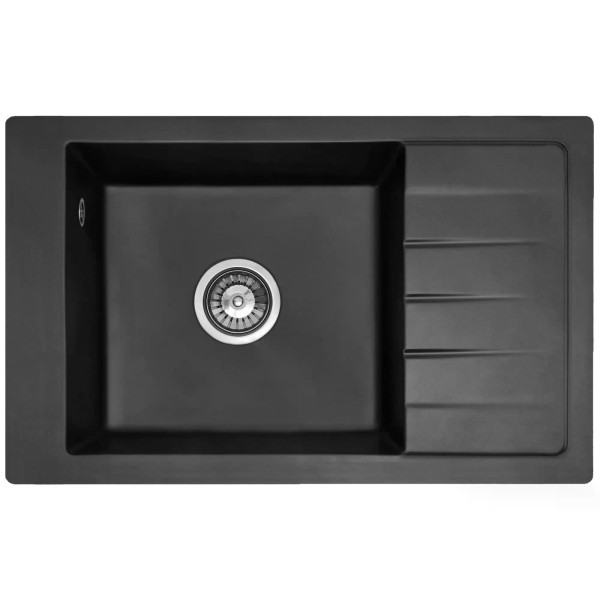 Мойка для кухни Rea sten black metalic гранит 79,5x48x20 черная металлик (ZLE-00106)