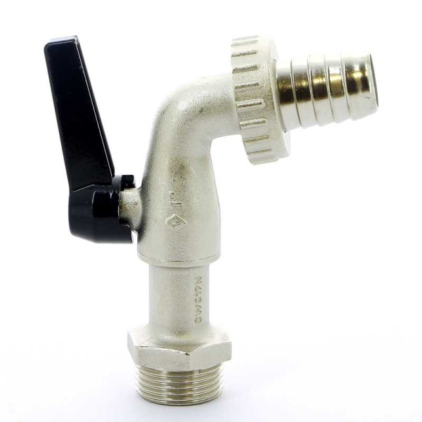 Кран Bugatti 1" шаровый сливной со штуцером Alaska 689 (черная ручка) (06890088) Кран Bugatti 1" шаровый сливной со штуцером Alaska 689 (черная ручка) (06890088)