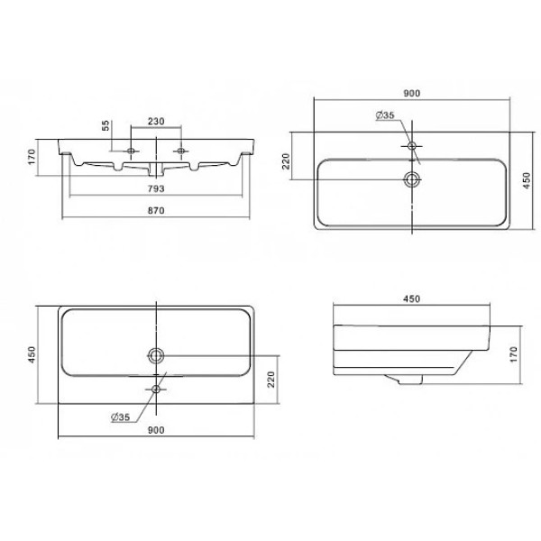 Тумба-умывальник Aquaton Оливия 90 Дуб Ойстер/1WH501629 Раковина Адриана 90 (1A2544K0OLUG0)