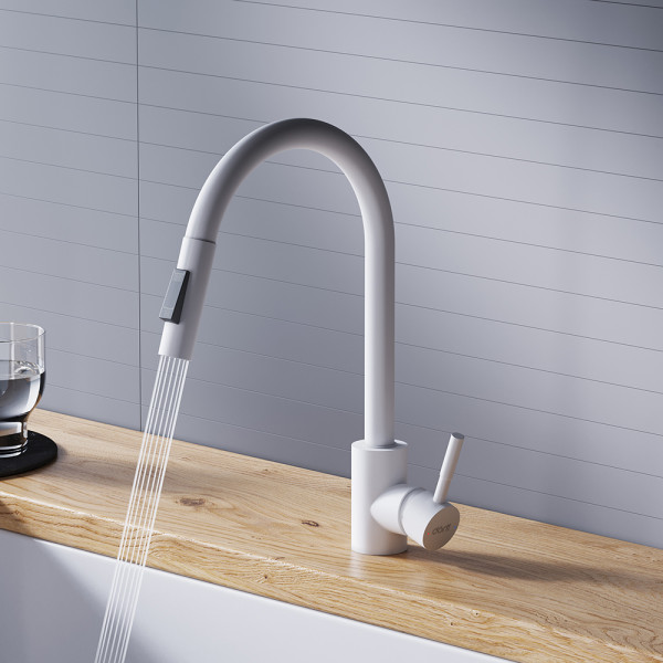 Смеситель для кухни Dorff Logic белый (D3007533)