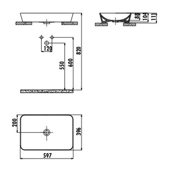 Раковина накладная Creavit белая (UL060-00SM00E-0000)