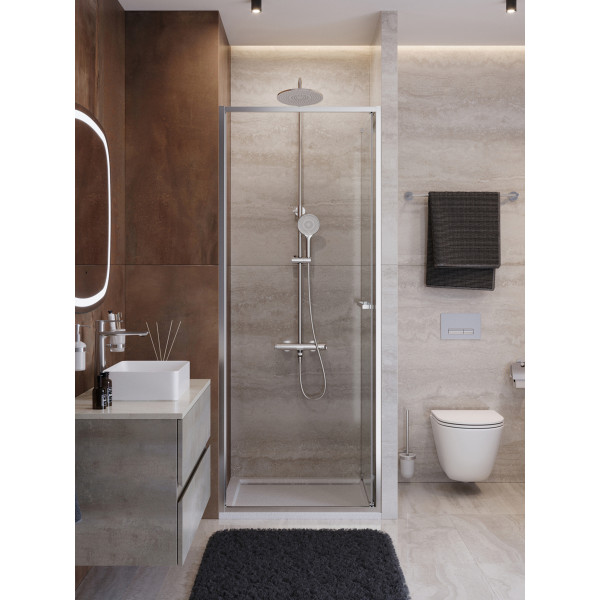 Душевая дверь Cezares Lux 80x195 стекло прозрачное, профиль хром (LUX-B-FS-1-80-C-CR)