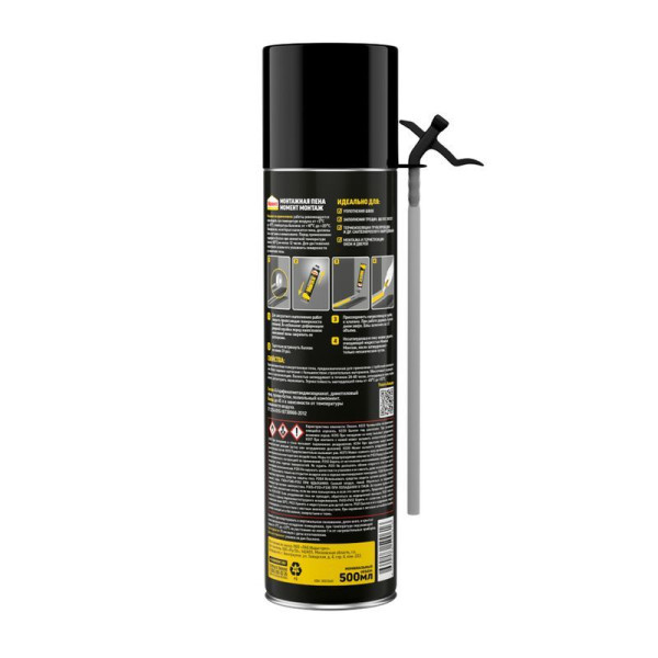 Пена монтажная бытовая Момент Стандартная 500 мл. (3003641) Пена монтажная бытовая Момент Стандартная 500 мл. (3003641)