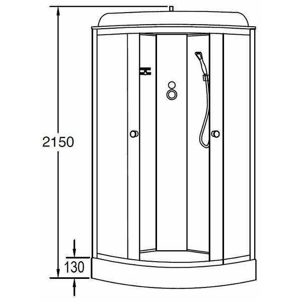 Душевая кабина Loranto Sunway 100x100 стекло прозрачное, профиль хром (CS-6611 G, 100*100*215)