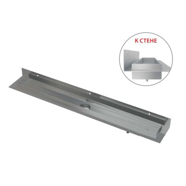 Лоток душевой AlcaPlast / AlcaDrain 850 мм с порогами, с решеткой, матовая решетка ст.нерж., боковой слив D40, комбин. гидрозатвор (APZ20-850)