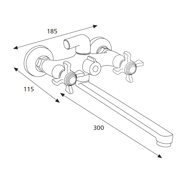 Смеситель для ванны и душа Osgard Roxen хром (71236) Смеситель для ванны и душа Osgard Roxen хром (71236)