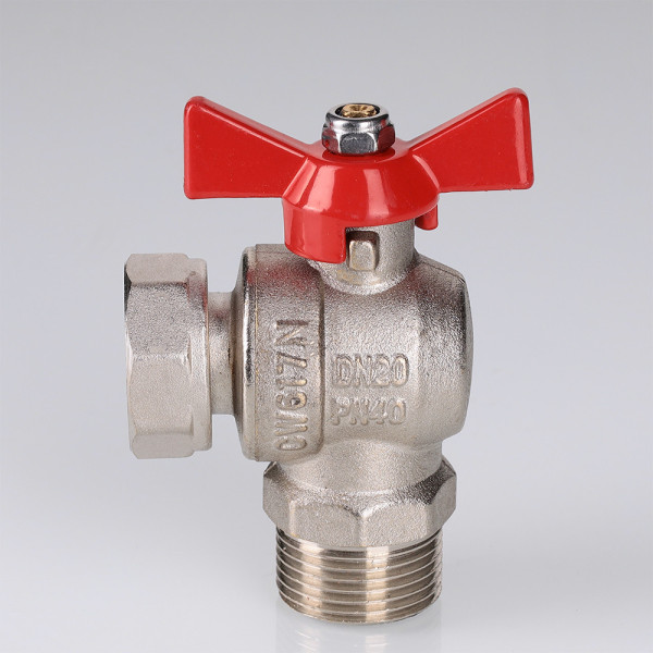 Кран угловой 1/2"х1/2" ВН шаровый с накидной гайкой (короткий) Valtec (красная бабочка) VT.267.NS.0404