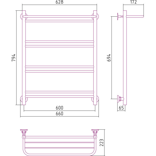 Полотенцесушитель водяной Стилье Версия-Н1 800х600 (Полка+1+2+2+2) П 16 черный (17621-8060) Полотенцесушитель водяной Стилье Версия-Н1 800х600 (Полка+1+2+2+2) П 16 черный (17621-8060)
