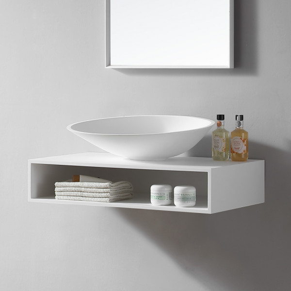 Тумба подвесная Abber Stein 200x800x450 белая матовая (AS1612)