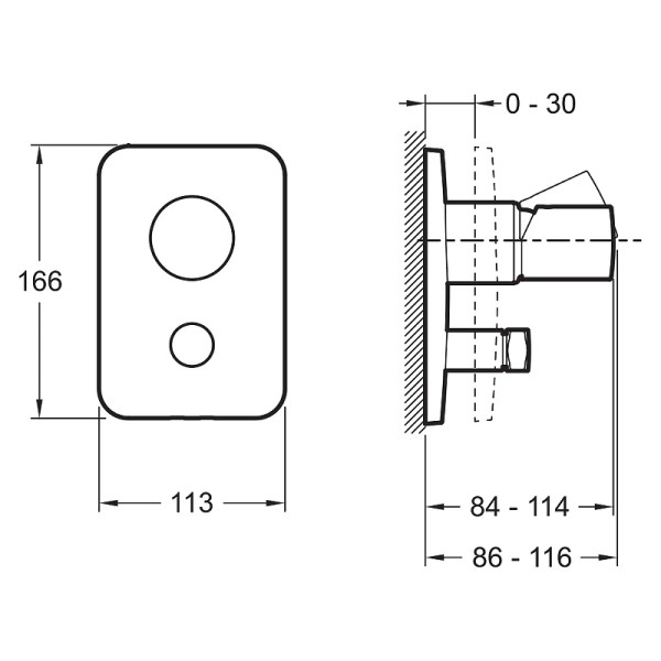 Смеситель для ванны Jacob Delafon Toobi внешняя часть хром (E98719-CP)