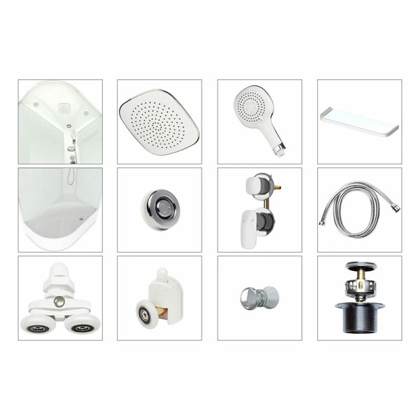 Кабина гидромассажная Melodia Classica 120х80 высокий поддон Left, стекло прозрачное, профиль белый (MB01012)