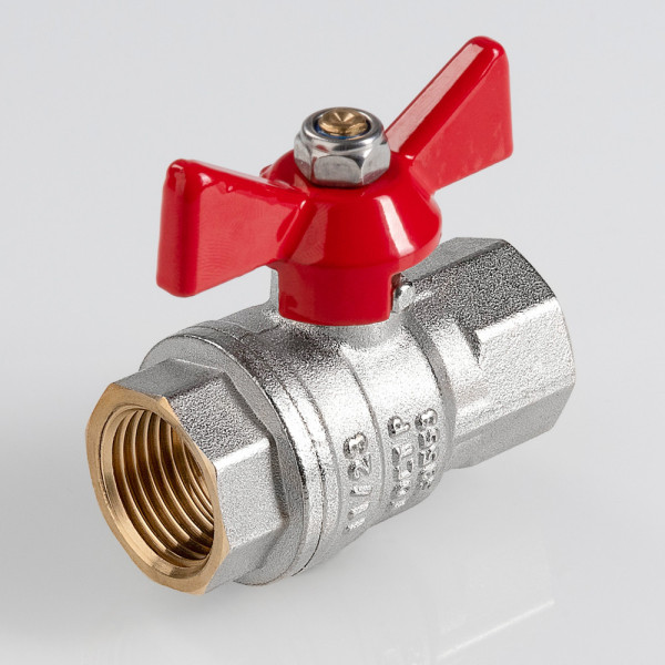 Кран 3/4" ВВ шаровый Valtec ГОСТ (красная бабочка) VT.417.N.05 Кран 3/4" ВВ шаровый Valtec ГОСТ (красная бабочка) VT.417.N.05