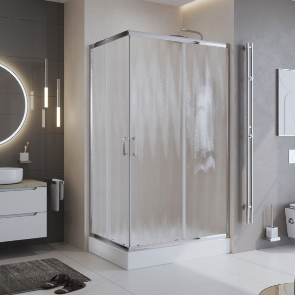Душевой уголок BelBagno Uno-195 120x100x195 стекло матовое, профиль хром (UNO-195-AH-2-120/100-CH-CR) Душевой уголок BelBagno Uno-195 120x100x195 стекло матовое, профиль хром (UNO-195-AH-2-120/100-CH-CR)
