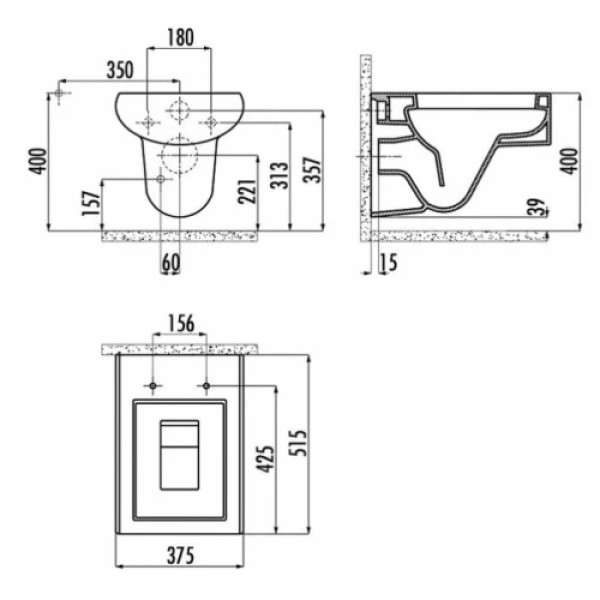 Унитаз подвесной Creavit Slim 37,5x51,5x36,1 белый (SM320.00100) Унитаз подвесной Creavit Slim 37,5x51,5x36,1 белый (SM320.00100)