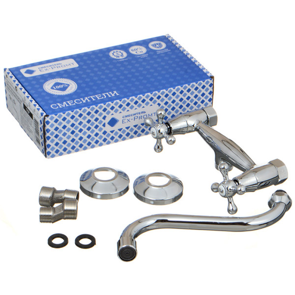Смеситель для кухни Ex-promt Cross хром (Ex221.1-01) Смеситель для кухни Ex-promt Cross хром (Ex221.1-01)