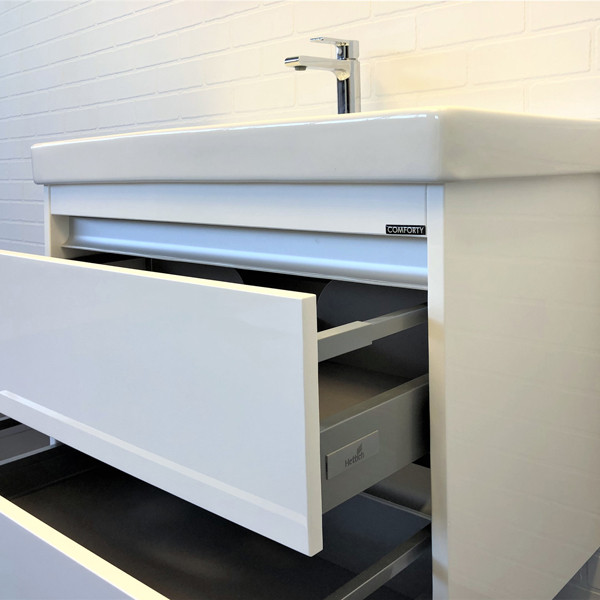 Тумба подвесная Comforty Двина 900x675x450 белый матовый с раковиной (00-00001439) Тумба подвесная Comforty Двина 900x675x450 белый матовый с раковиной (00-00001439)