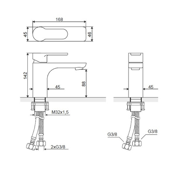 Смеситель для раковины Excellent Oxalia AREX.9001CR
