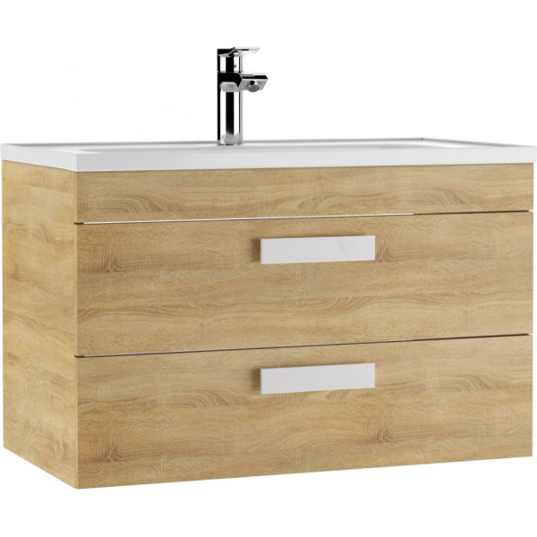 Тумба подвесная под умывальник Absolute 80 Polli с двумя ящиками В2 Домино (DP6302T)