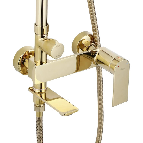 Душевая система с изливом Rea Storm Gold (REA-P9531)