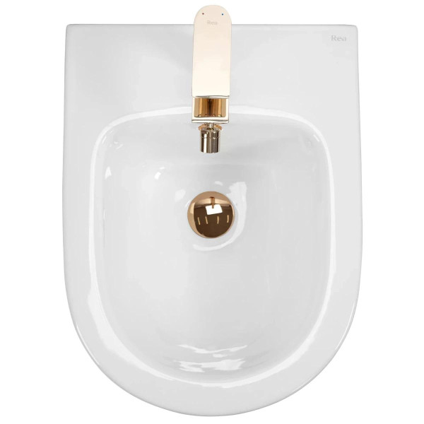 Биде подвесное Rea Carlo mini Gold Edge белое (REA-C6990)