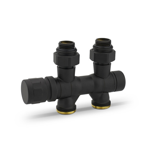 Фитинг двойной термостатический 1/2"х3/4"(18)ЕК универсальный Varmega VMDV25 (черный) (VMDV25-200415)