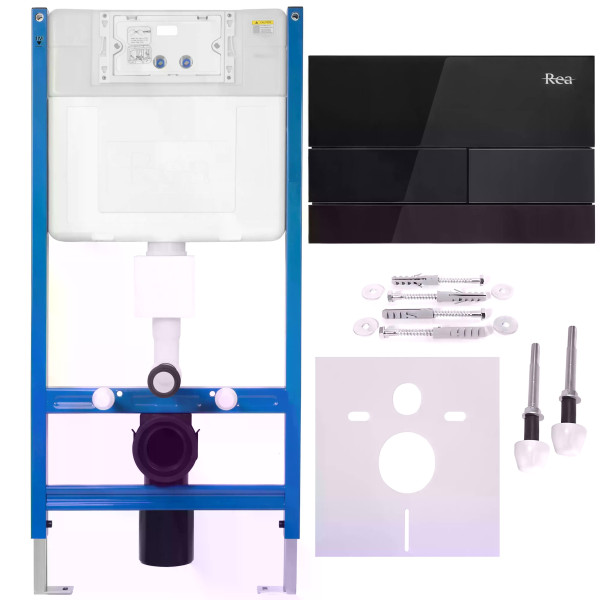Инсталляция для подвесного унитаза Rea с клавишей Black glass (KPL-E0051)