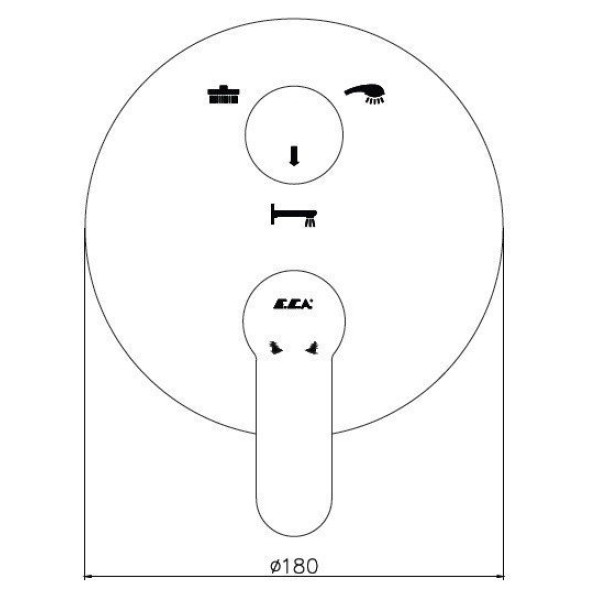 Смеситель для душа E.C.A. Nita внешняя часть хром (102167308EX-Y) Смеситель для душа E.C.A. Nita внешняя часть хром (102167308EX-Y)