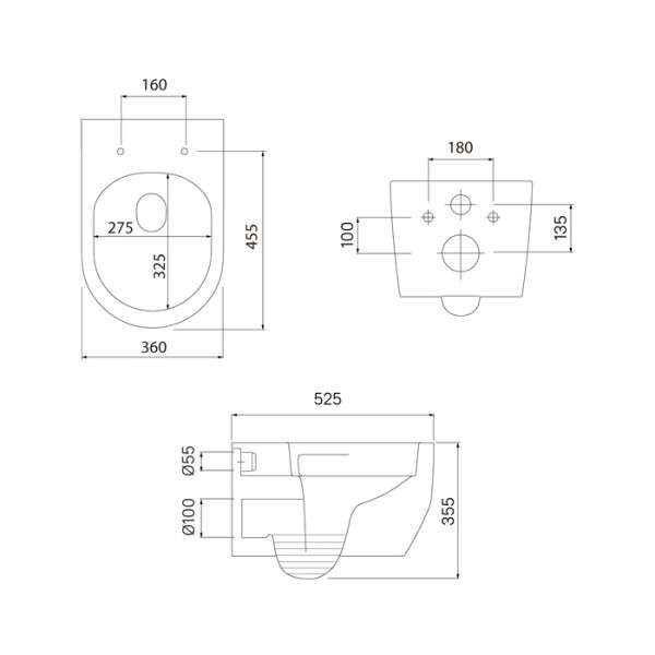 Унитаз подвесной Iddis Aiger безободковый с сиденьем soft-close белый (AIGRDSEi25)