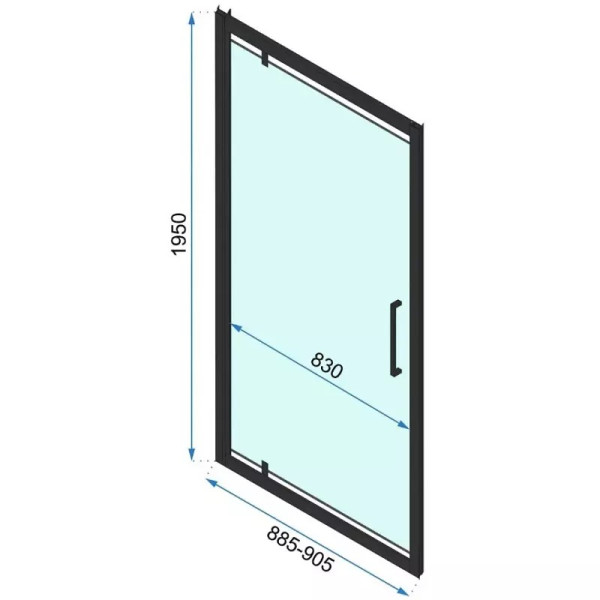 Душевая дверь Rea Rapid 90x195 стекло прозрачное, профиль чёрный (REA-K6409)
