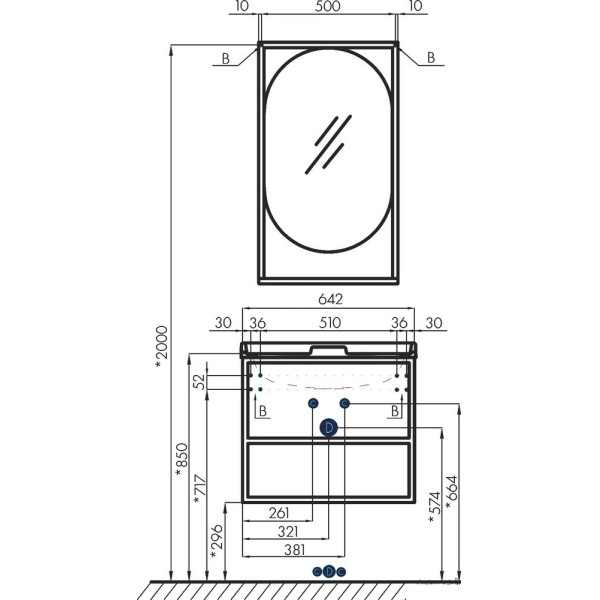Тумба Aquaton Лофт Фабрик 65 Дуб Кантри/1A708731FB010 Раковина Фабиа 65 (1A2423K0LTDY0)