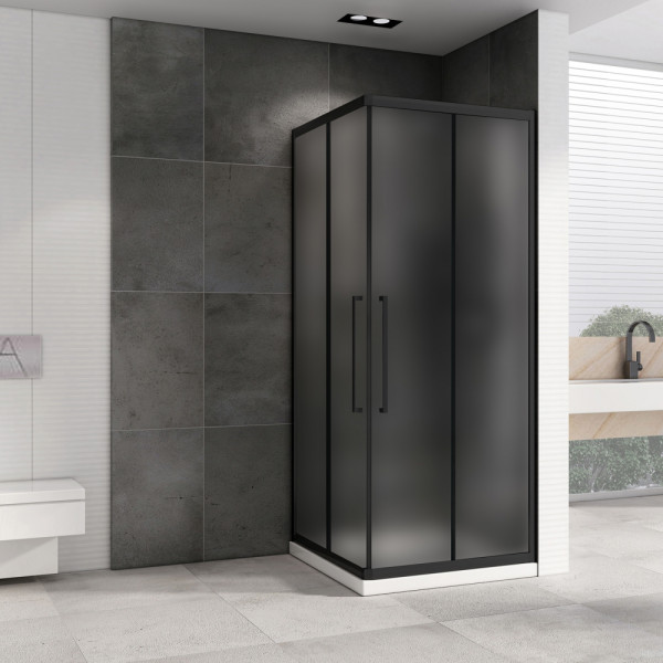 Душевой уголок Abber Schwarzer Diamant 80x80x195 стекло матовое, профиль черный (AG02080BMH) Душевой уголок Abber Schwarzer Diamant 80x80x195 стекло матовое, профиль черный (AG02080BMH)