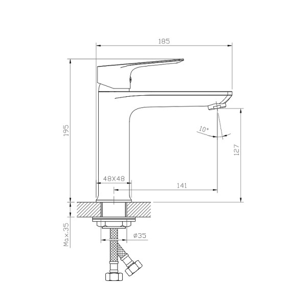 Смеситель для раковины Rossinka RS 27 хром (RS27-13)