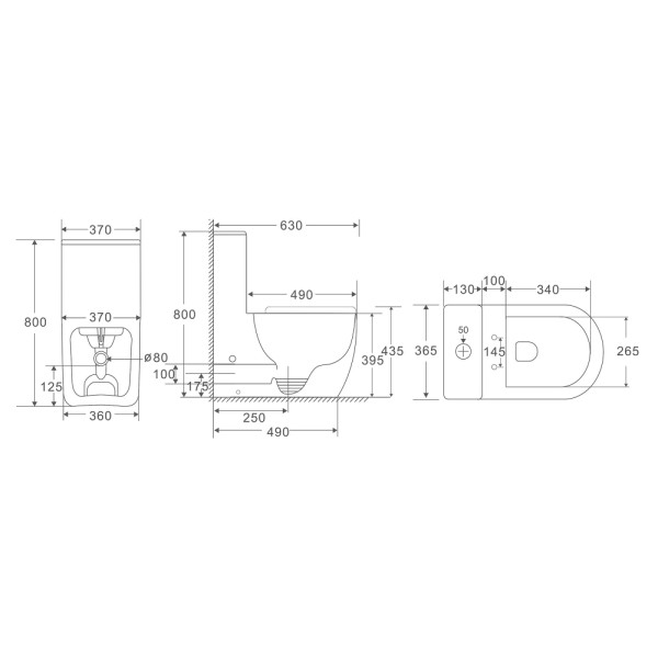 Унитаз напольный Abber Bequem моноблок безободковый, смыв торнадо белый (AC1133T)