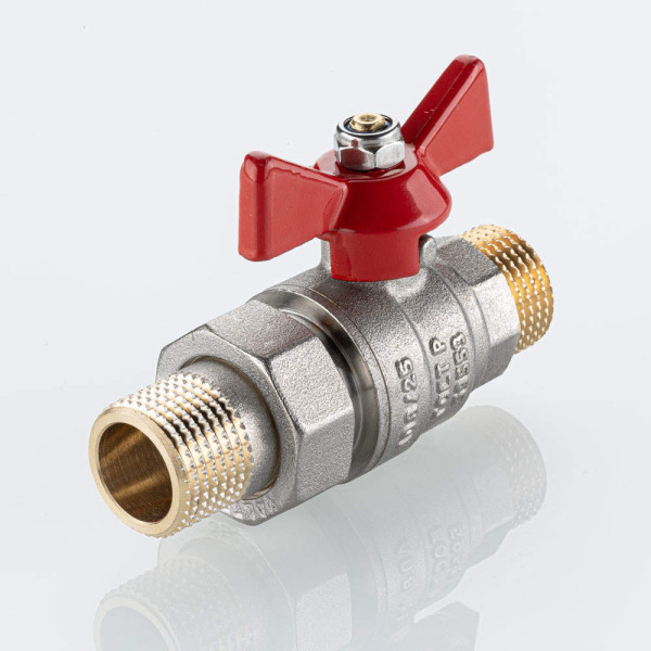 Кран 3/4" НН шаровый со сгоном Valtec Base-ГОСТ (красная бабочка) VT.226S.N.05
