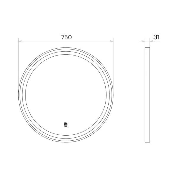 Зеркало Comforty Лея 750x750x35 черный глянцевый (00-00019347)