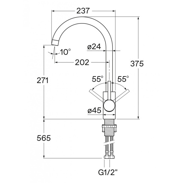 Смеситель для кухни Santek Риф белый (WH5A41025B001)