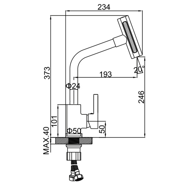 Смеситель для кухни Ledeme оружейная сталь (L6099D-4)