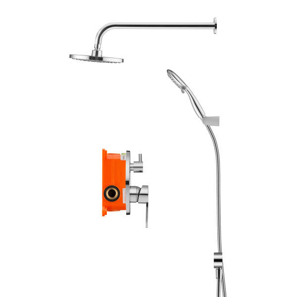 Система душевая Swedbe Platta встраиваемая на 2 выхода хром (5538)
