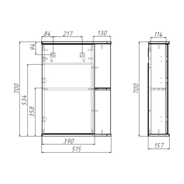 Шкаф зеркальный Домино Норма 1-50 левый (DA1601HZ) Шкаф зеркальный Домино Норма 1-50 левый (DA1601HZ)
