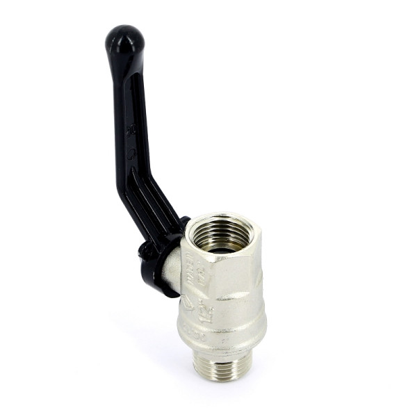 Кран Bugatti 1/2" ВН шаровый New Jersey 915 (черная ручка) (09150003)