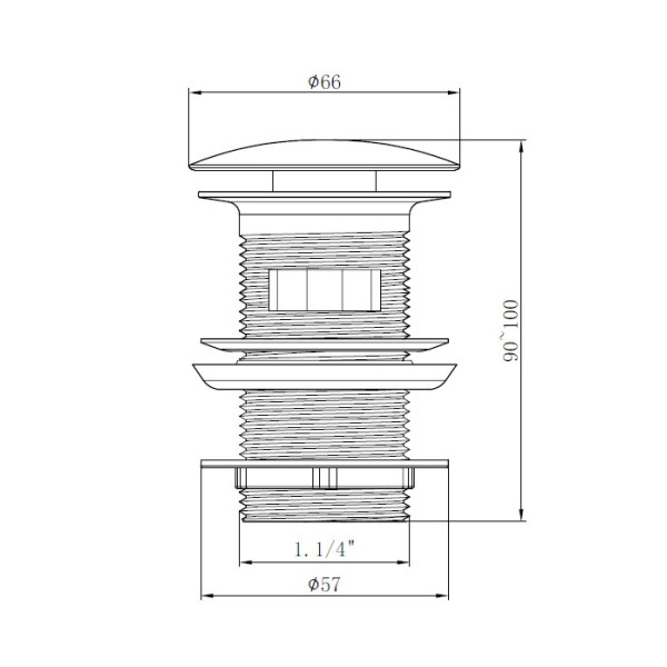 Донный клапан Cezares CZR оружейная сталь (CZR-SAT-GM)