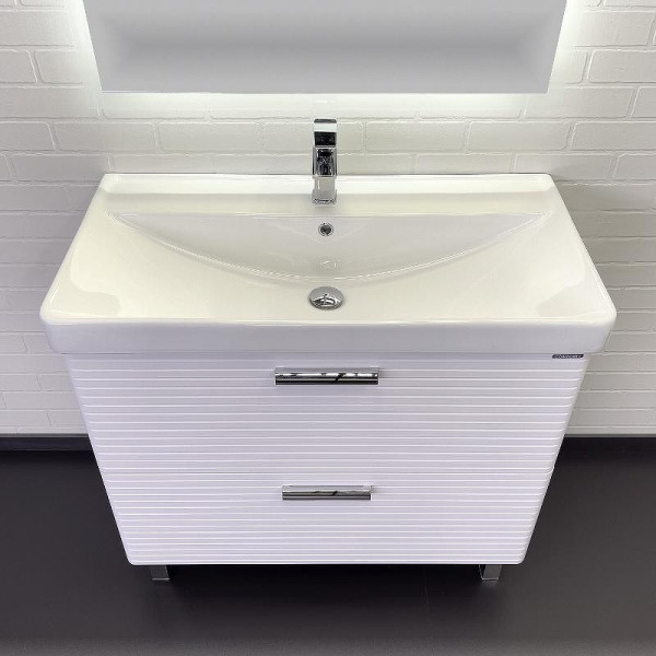 Тумба подвесная с раковиной Comforty Танжер 900x465x850 белый матовый (00-00019535)