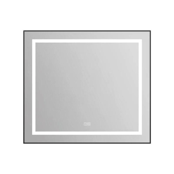 Зеркало Cezares 1000x32x800 в алюминиевой раме со встроенным светильником сенсорным выключателем и подогревом (SPC-KRAFT-1000-800-LED-TCH-WARM)