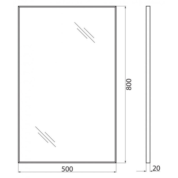 Зеркало BelBagno SPC-AL 50x80 (SPC-AL-500-800)