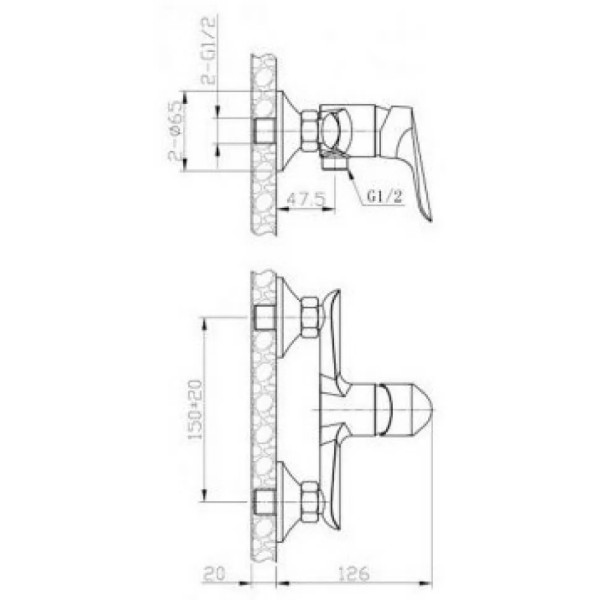 Смеситель душа Osgard Brut хром (21043) Смеситель душа Osgard Brut хром (21043)