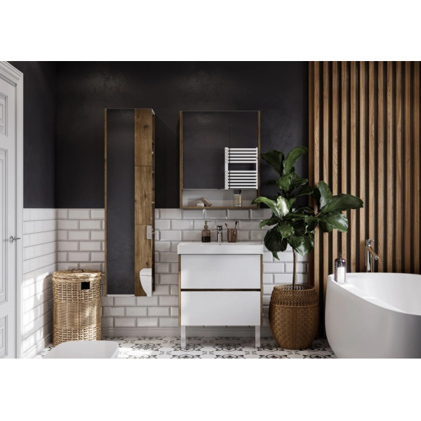 Тумба-умывальник Aquaton Сканди 70 Бел/Дуб Рустикальный/1WH501628 Раковина Адриана 70 (1A2518K0SDZ90)