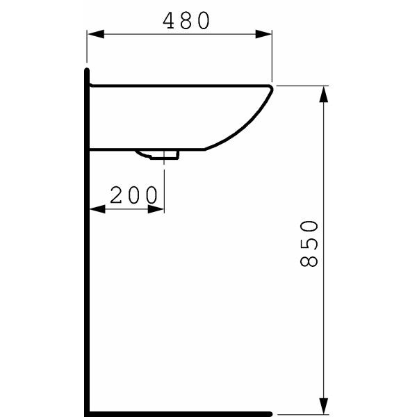 Раковина подвесная Laufen Pro B 600х480х165 (8.1095.2.000.104.1)