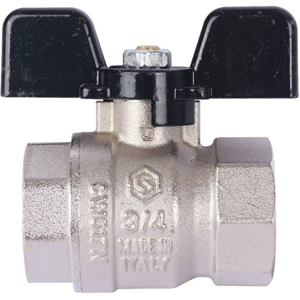Кран 3/4" ВВ шаровый Stout стандартнопроходной (чёрная бабочка) (SVB-0012-000020) Кран 3/4" ВВ шаровый Stout стандартнопроходной (чёрная бабочка) (SVB-0012-000020)