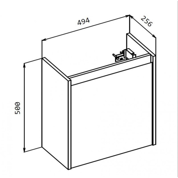 Тумба подвесная BelBagno Kraft Mini 50 Pino Pasadena правая (KRAFT MINI-500/260-1A-SO-PP-R)