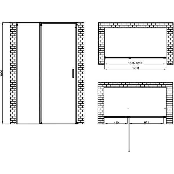 Душевая дверь Berges Legos LS-2 120x195 стекло прозрачное, профиль хром (62025) Душевая дверь Berges Legos LS-2 120x195 стекло прозрачное, профиль хром (62025)